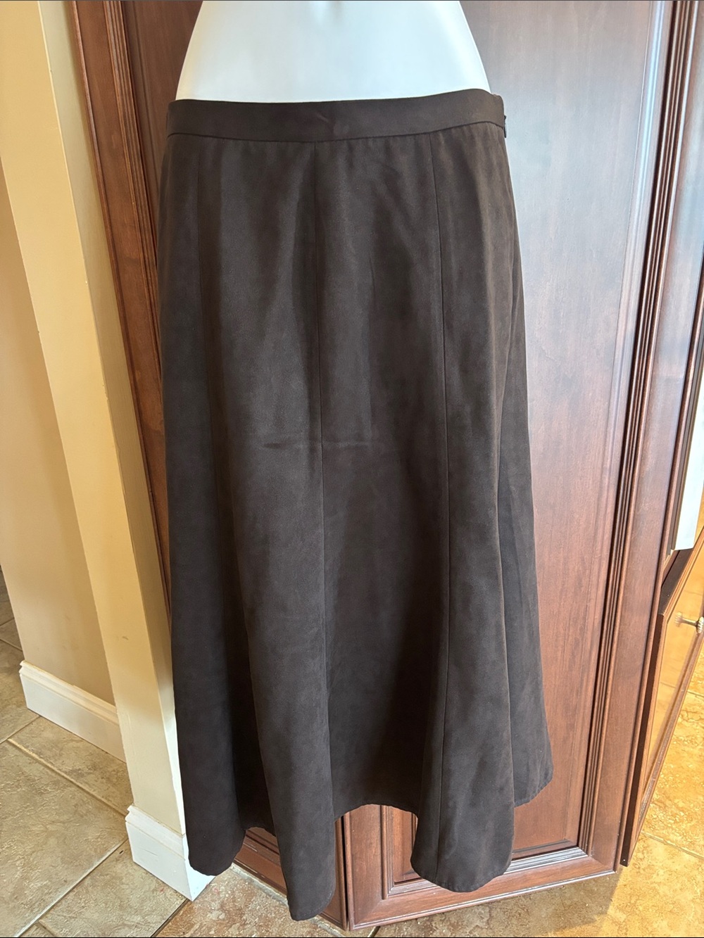 Casual Corner Chocolate Brown Midi A-Line Skirt